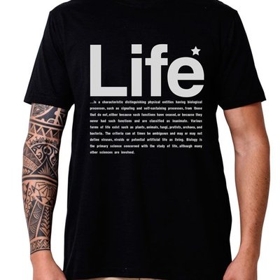 Camiseta Tshirt Estampada LIFE Preto