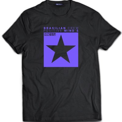 Camiseta Tshirt Estampada Estrela Preto