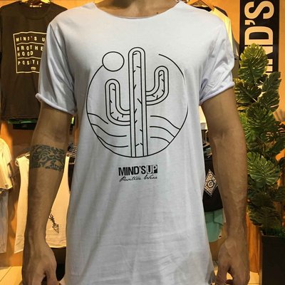 Camiseta Longline Cactus Branco