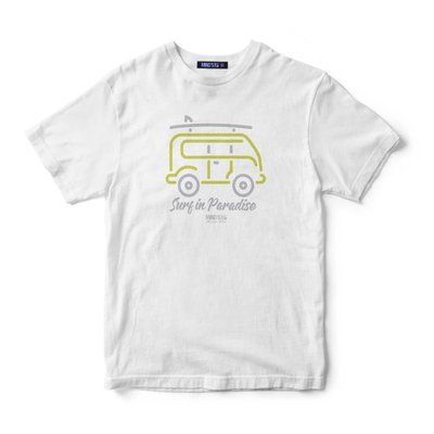 Camiseta Tshirt Estampada Surf Paradise Branco