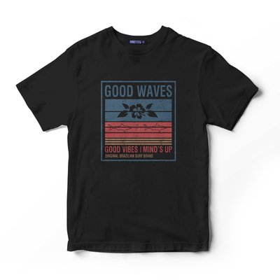 Camiseta Tshirt Estampada Good Waves Preto