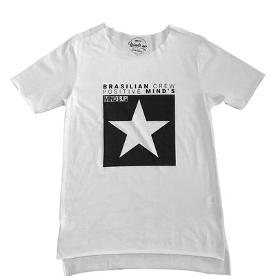 Camiseta Longline Estrela Branco